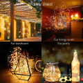 Battery Operated Waterproof Solar String Lights with Remote Control Timer Copper Wire Christmas Lights